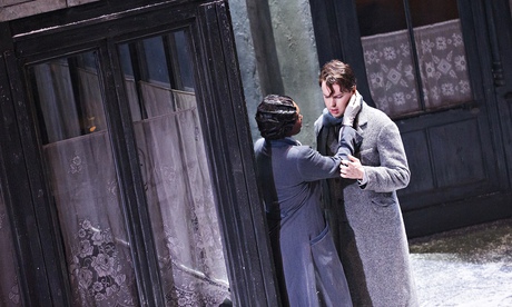 Angel Blue (Mimi) and David Butt Philip (Rodolfo) in La Bohème