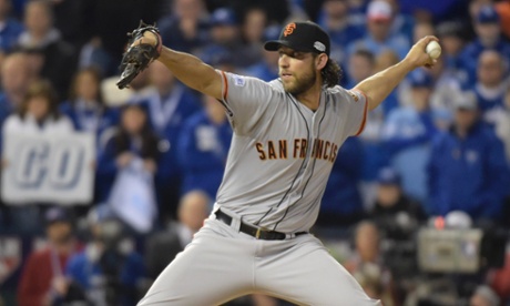 Madison Bumgarner pitches one of his epoch-defining deliveries.
