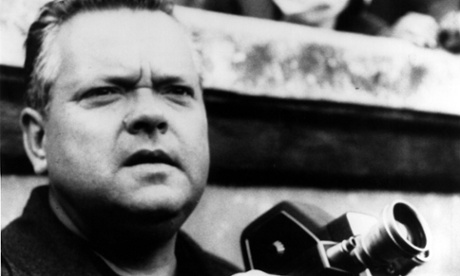 Orson Welles during the shoot on Don Quixote