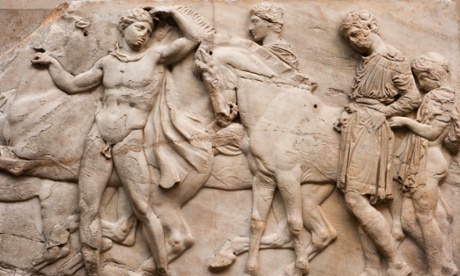 The Parthenon Marbles on display at The British Museum in London.