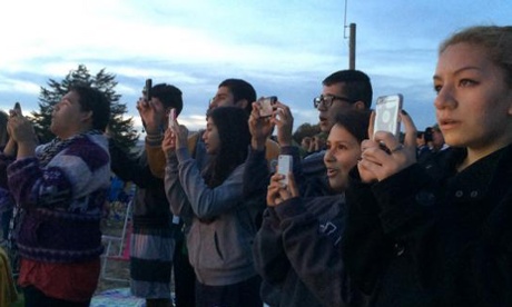 Students' react to the explosion of the Antares Rocket.