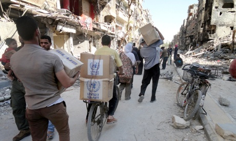 aid arrives in syria