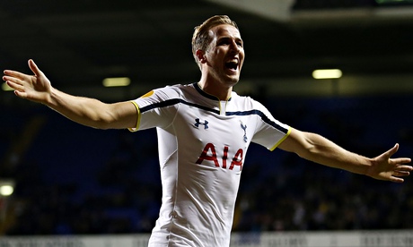 Tottenham's Harry Kane celebrates scoring in the Europa League at White Hart Lane