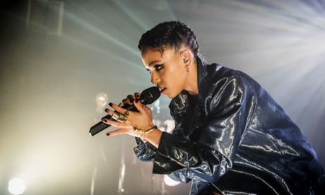 FKA twigs performs on stage at Tolhuistuin in Amsterdam, Netherlands.