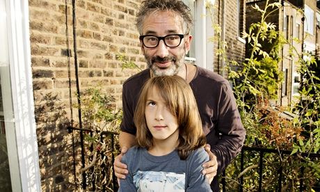 David Baddiel and his son Ezra for Family