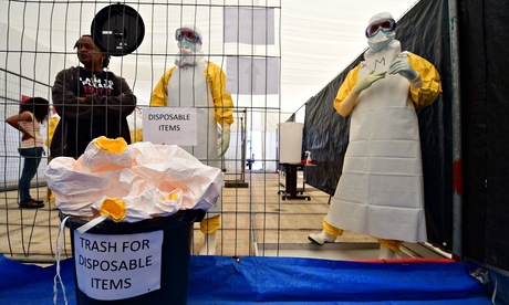 MSF volunteers train at a replica Ebola treatment centre in Brussels before flying out to Africa