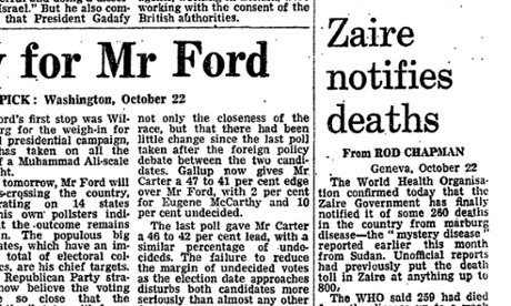 Ebola 23 October 1976.