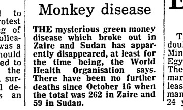 Ebola 30 October 1976