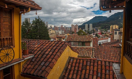 Downtown Bogotá, seen from the Candelaria district.