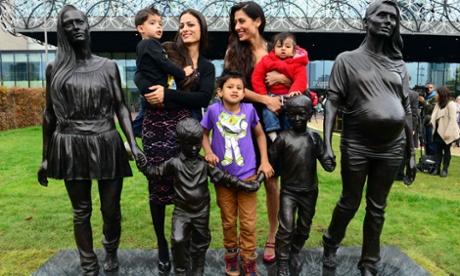 Model family: Gillian Wearing's bronze sculpture, unveiled in Birmingham last week.