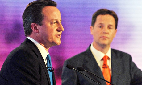 David Cameron and Nick Clegg in 2010 TV election debate