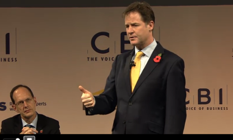 Nick Clegg at the CBI