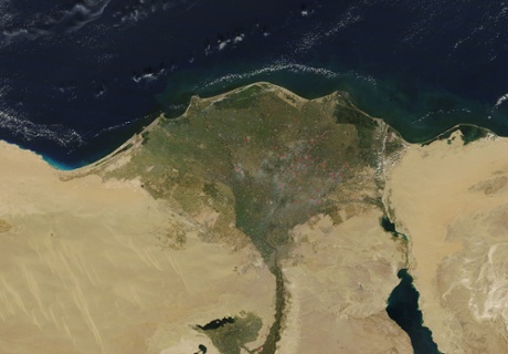 Fires in the Nile Delta, Egypt
