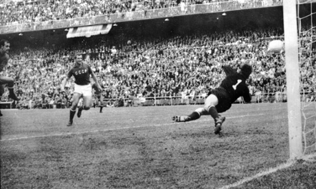 17 Jun 1964:   Pereda of Spain (left) opens the scoring. Khusainov of Russia equalised shortly after but Marcelino  added a second for Spain seven minutes from time to give the home side the championship.Mandatory Credit: Allsport Hulton Deutsch/ALLSPORT