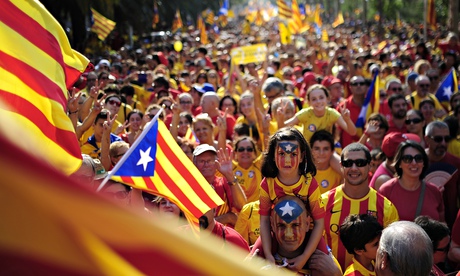 Catalan separatist parade, Barcelona, 11 September 2014