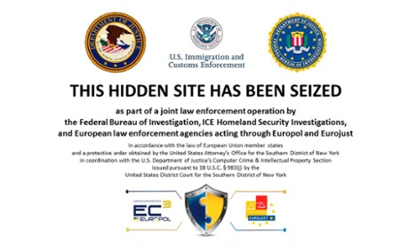 The homepage of Silk Road 2.0 after law enforcement agencies seized the site's servers.