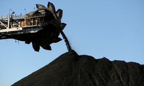 Coal being stockpiled in Newcastle, NSW