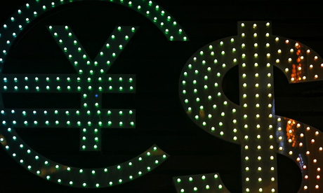 Signs for the dollar and euro