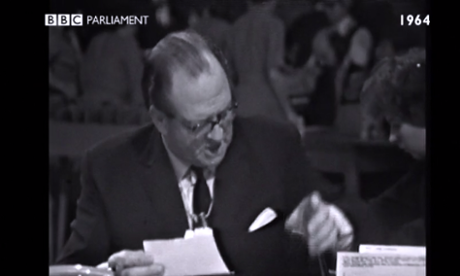 Richard Dimbleby presenting the 1964 election programme