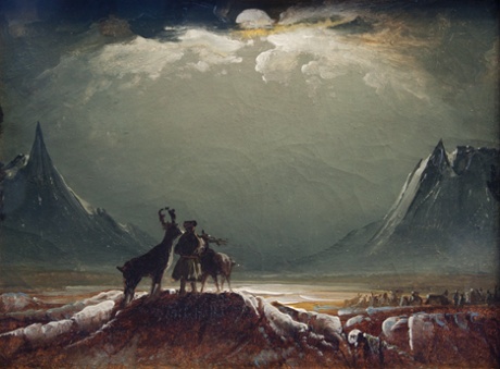 Sami with Reindeer Under the Midnight Sun by Peder Balke