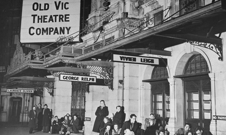 People waiting outside the Old Vic theatre 