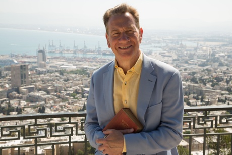 Programme Name: Great Continental Railway Journeys - TX: n/a - Episode: Israel (No. 5) - Picture Shows: in Haifa. Michael Portillo - (C) Boundless, part of FremantleMedia UK - Photographer: Production4069738