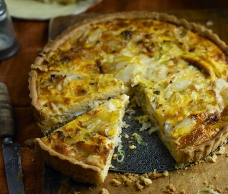 Upgraded classic … leek, smoked haddock and Caerphilly quiche.