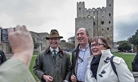 Nigel Farage outside Rochester castle