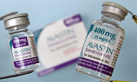 Roche's colon-cancer drug Avastin is displayed in a Cambridg