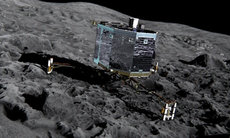 Artist’s impression of Rosetta’s lander Philae on the surface of comet 67P/Churyumov-Gerasimenko. Follow the deployment and landing attempt on this liveblog.