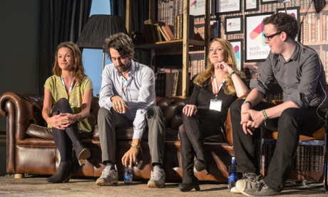 Sankey, Bartlett, Machon and Ball on-stage at the Web Summit conference.