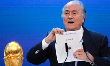 Sepp Blatter announces Qatar to host the 2022  World Cup.