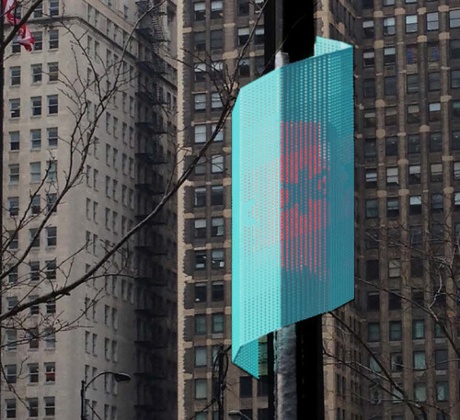 A sensor in Chicago's Array of Things project, which seeks to better understand the natural and built environment and its impact on liveability with respect to climate, air quality, noise, and other factors -- effectively creating a 