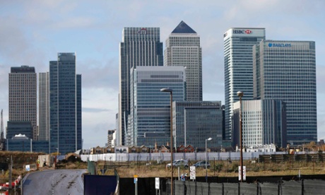 The Canary Wharf financial district.