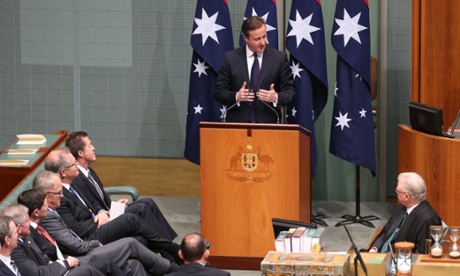 UK Prime Minister David Cameron in Parliament House.