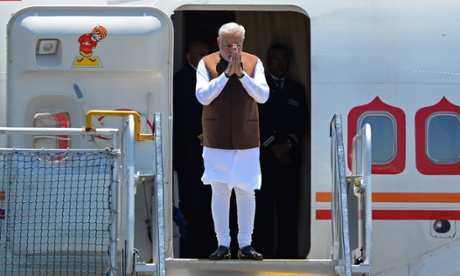 Indian Prime Minister Narendra Modi arrives at Brisbane Airport to attend the G20 Leader's Summit.