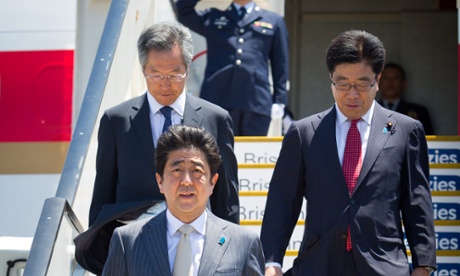 Japanese prime minister Shinzo Abe on arrival in Brisbane for the G20 Summit.