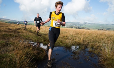 Competitors in the Withins Skyline race in West Yorkshire, October 2014.