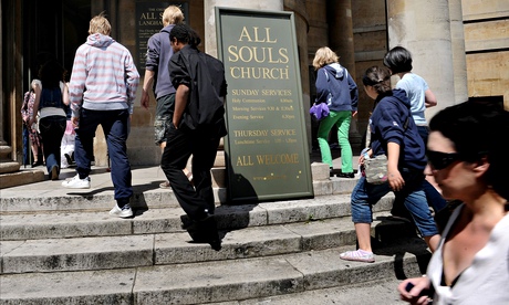 Congregation gathers at All Souls Church, Langham Place, London