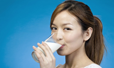 Woman drinking milk