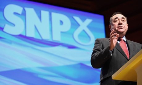 Alex Salmond delivering his speech