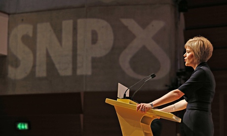 New SNP leader Nicola Sturgeon at the podium