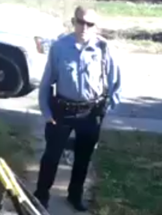 A still from Mike Arman's video of Darren Wilson.