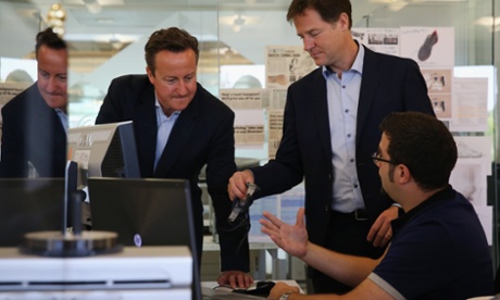 The coalition government with David Cameron as Prime Minister and Nick Clegg as deputy Prime Minister have tried to maintain government productivity with a smaller civil service staff.