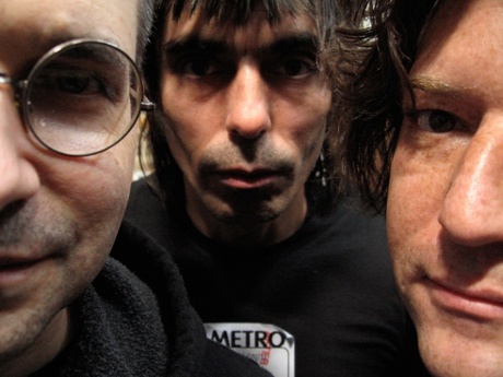Steve Albini with his Shellac bandmates, Todd Trainer and Bob Weston