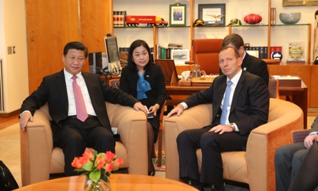 The President of the Peoples Republic of China Mr Xi Jinping arrives at a bi-lateral meeting with Prime Minister Tony Abbott in Parliament House Canberra this morning, Monday 17th November 2014. Photograph by Mike Bowers for Guardian Australia. #politicslive Pool Pictures