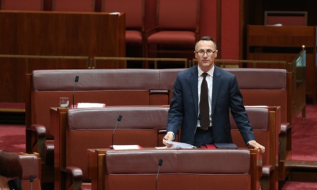 Senator Richard Di Natalie takes a point of order on relevance to the bill being debated which resulted in senator Lambie giving up trying to read emails from serving defence members to the senate chamber this afternoon in Parliament House, Canberra, Monday 17th November 2014