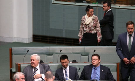 PUP senators assemble for a special joint sitting of the house to hear an address from the President of the Peoples Republic of China Mr Xi Jinping Parliament House Canberra this afternoon, Monday 17th November 2014.