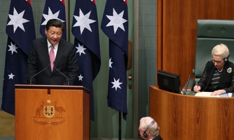 The  President of the Peoples Republic of China Mr Xi Jinping addresses a special joint sitting of the House of Representatives in Parliament House Canberra this afternoon, Monday 17th November 2014.