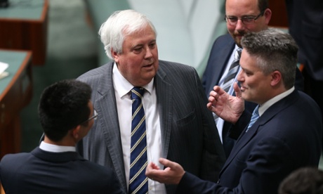 Finance Minister Mathias Corrman and PUP leader Clive Palmer at a special joint sitting of the house to hear an address from the President of the Peoples Republic of China Mr Xi Jinping Parliament House Canberra this afternoon, Monday 17th November 2014.